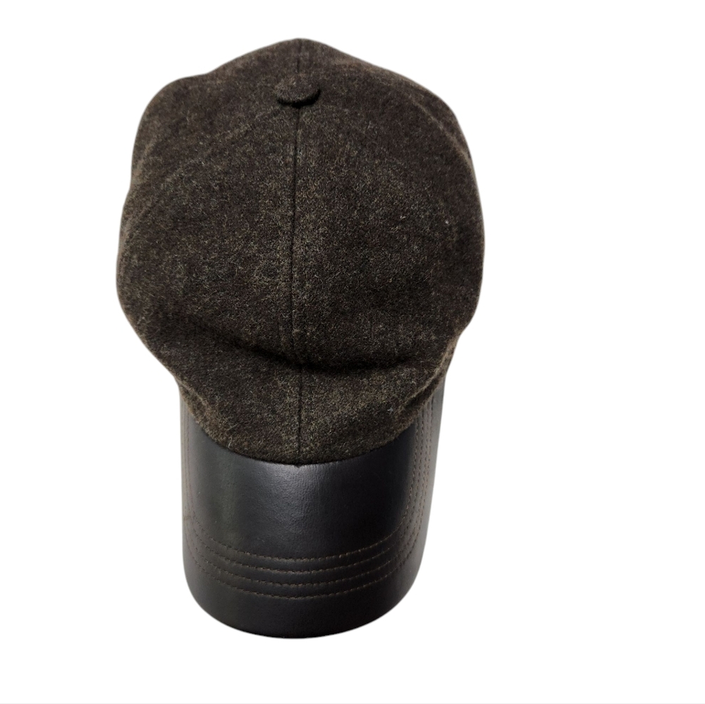 Allen Edmonds Brown Black Wool-leather Cap